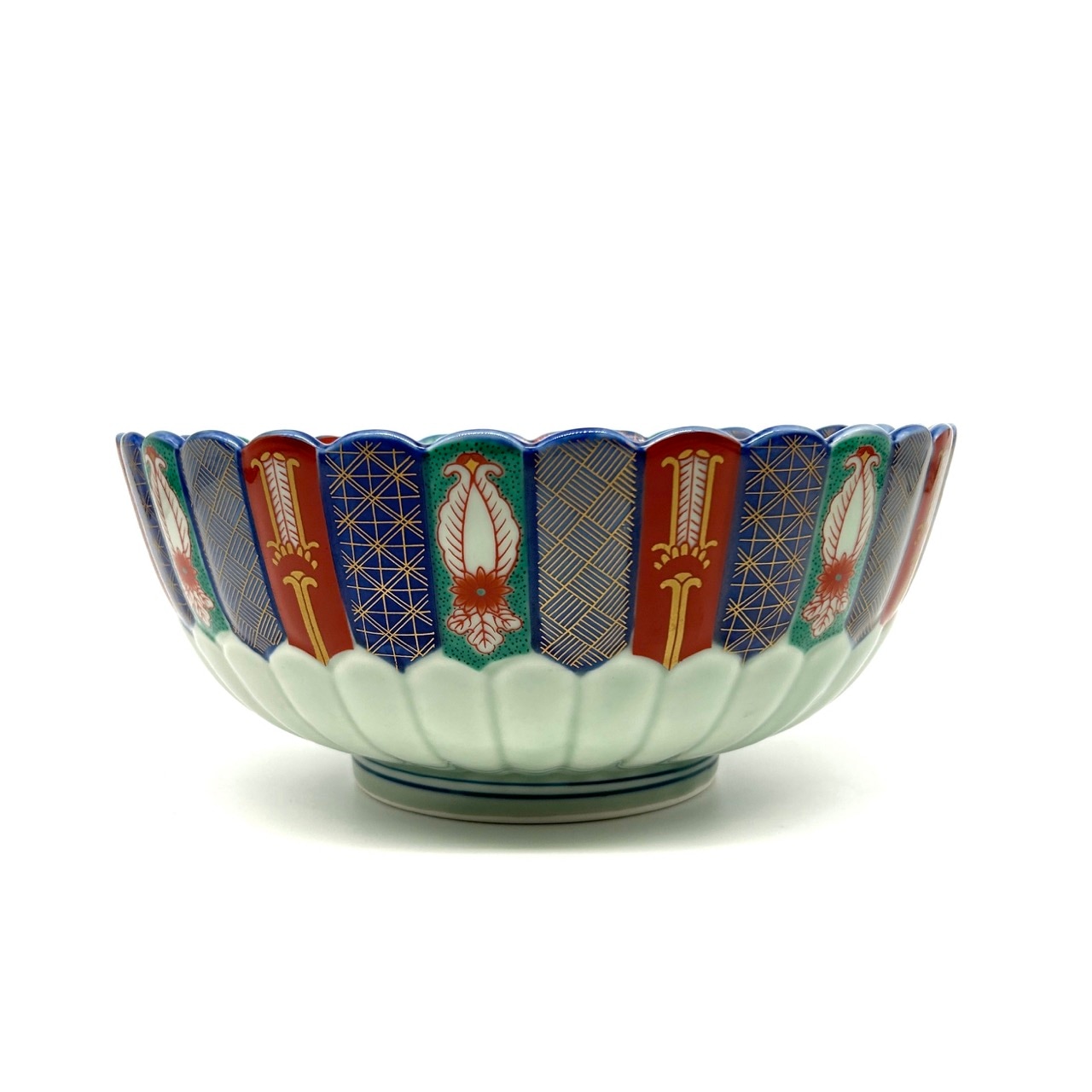 限定品】染錦地紋9.5号大鉢(化粧箱入)【林九郎窯】｜創亭やぶきた