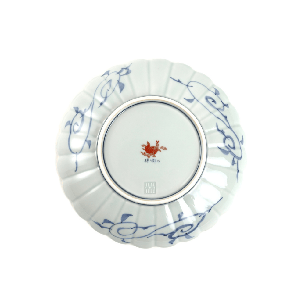 林九郎窯】地紋割菊花紋取皿｜創亭やぶきたオンライン