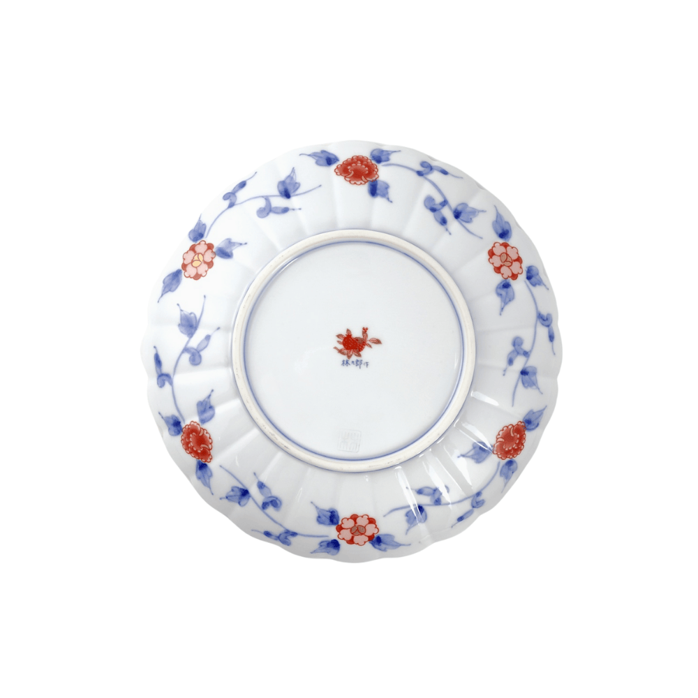 林九郎窯】見込菊花紋6号皿【波佐見焼】｜創亭やぶきたオンライン