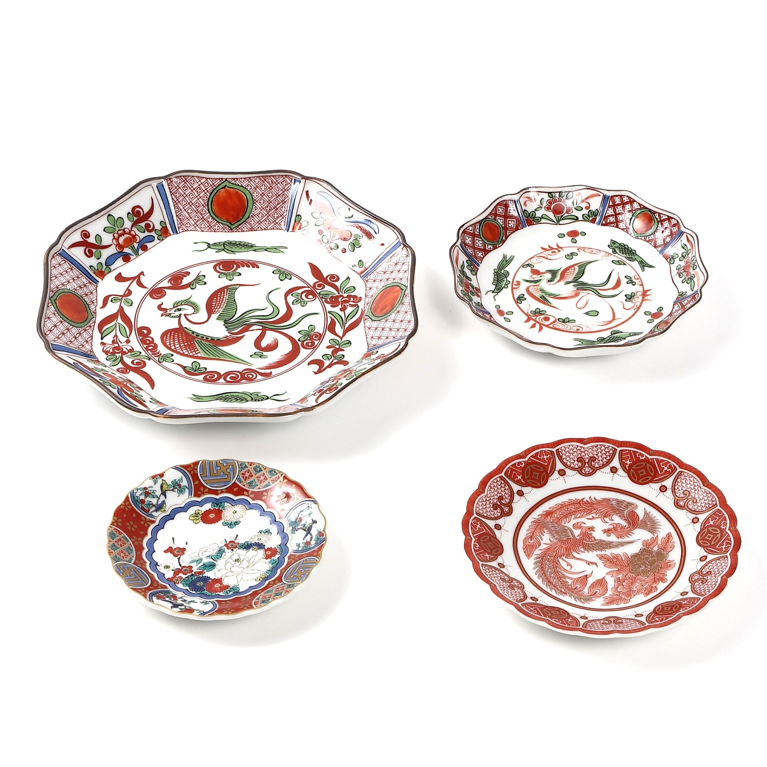 九谷焼】6.5号皿・赤絵鳳凰【九谷洋】｜創亭やぶきたオンライン