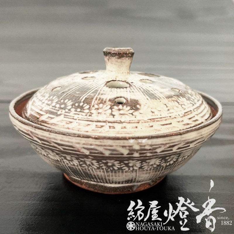 香器『香炉【三島手平香炉(みしまてひらこうろ)】紙箱入[京焼・清水焼