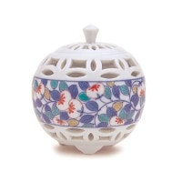 香器『香炉【錦牡丹竹絵(にしきぼたんたけえ)[筒型]/大秀】木箱入