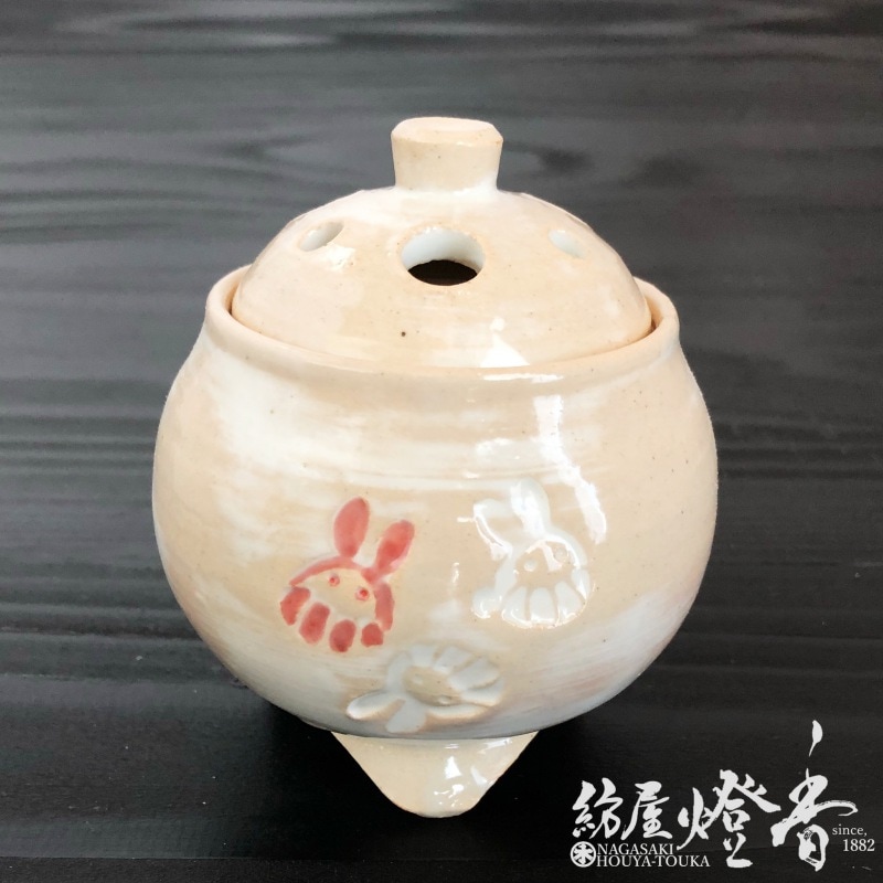 香器『香炉【だるまうさぎ】[京焼・清水焼/昌久]空焚用』龍心堂