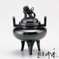 香炉/香器『高岡銅器【大和型獅子蓋香炉[大]徳色】銅製』竹中銅器