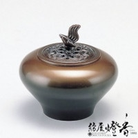 香炉/香器『高岡銅器【平型香炉/松/古手色】銅製・正晴作[空焚き用