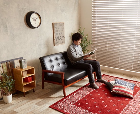 ニューレトロソファ（PVC・2人掛け）｜11212｜合成皮革｜レトロ｜高級