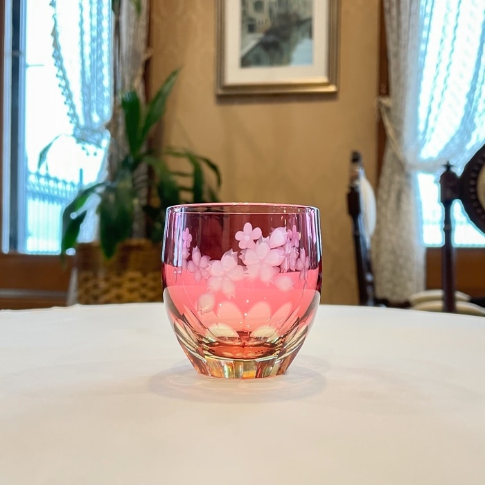 ミラーカット桜 ショットグラス | 北一硝子 まごころお届け便