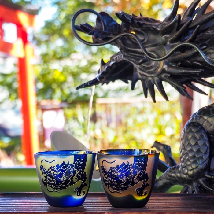 月見龍 ぐいのみ | 北一硝子 まごころお届け便