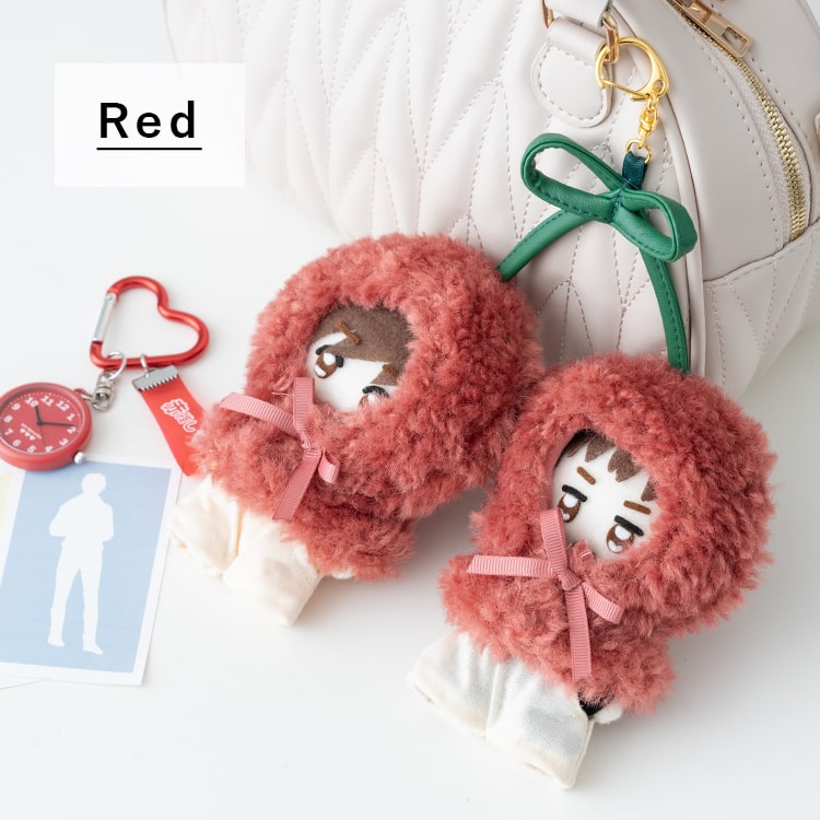 ぬいポーチ ぬい服 ポンチョ さくらんぼ ぬいぐるみ 10cm 収納