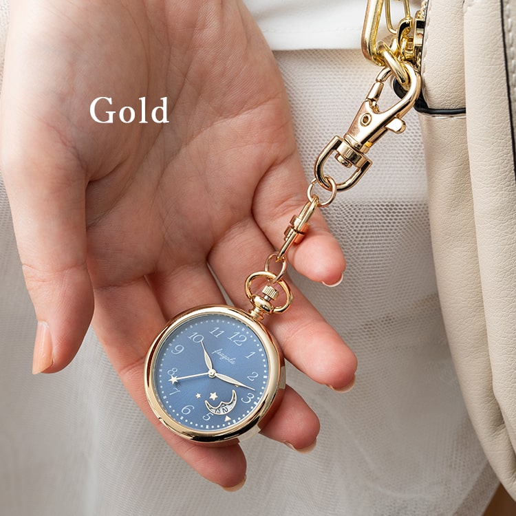 懐中時計 レディース キーホルダーウォッチ カレンダー 日付表示 月