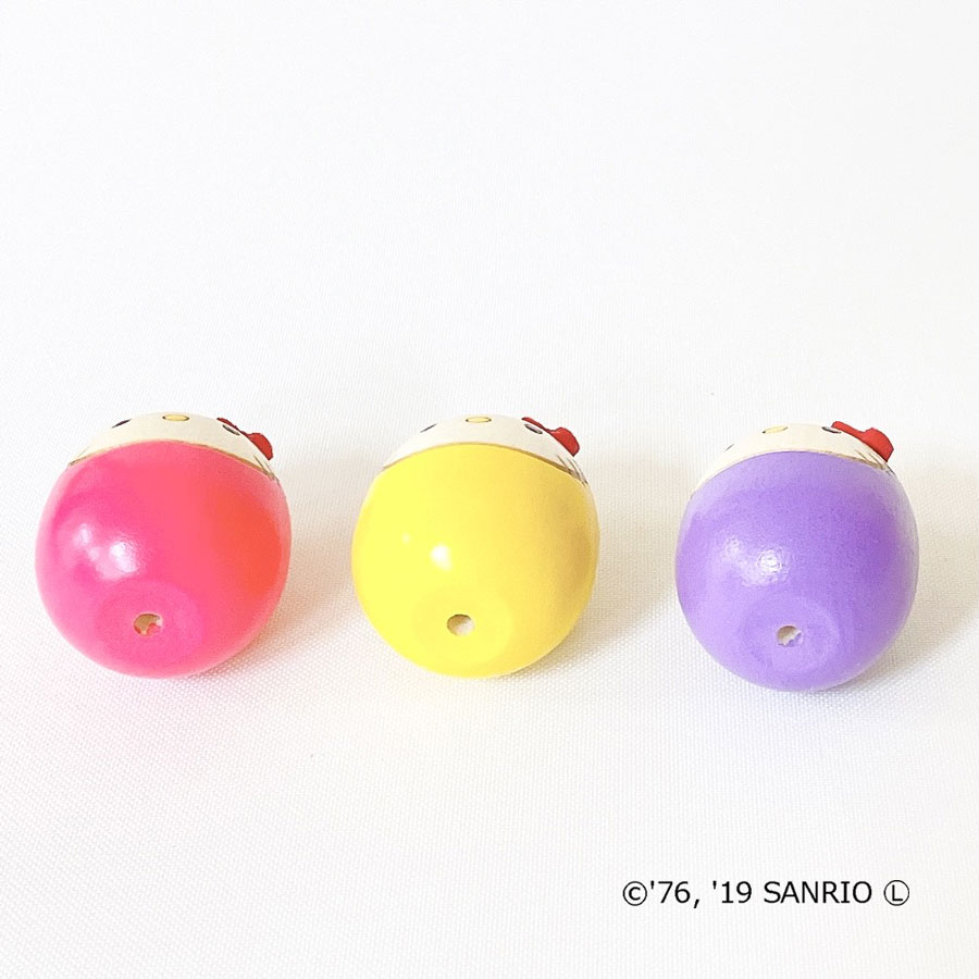 ハロ－キティ だるま こけし 【 ピンク・黄色・むらさき 】 キティ