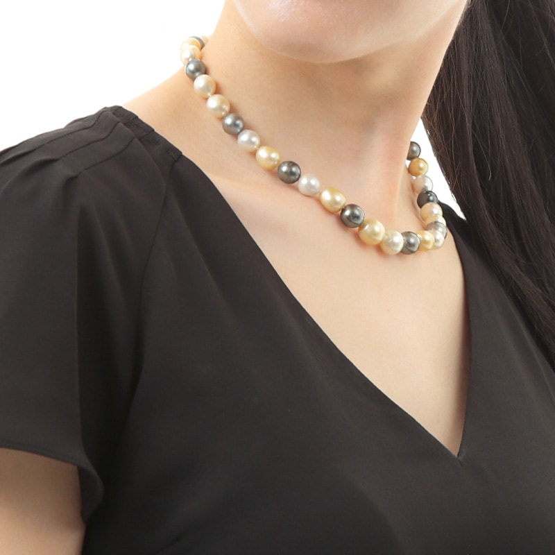南洋 大粒バロックパール マルチカラー 10㎜ パールネックレス