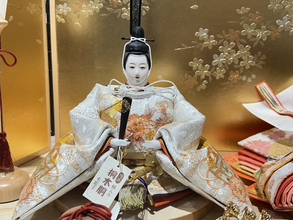 親王飾り　9番サイズ 京九番親王「草木染黄櫨染」親王飾りセット - 沙雅の人形