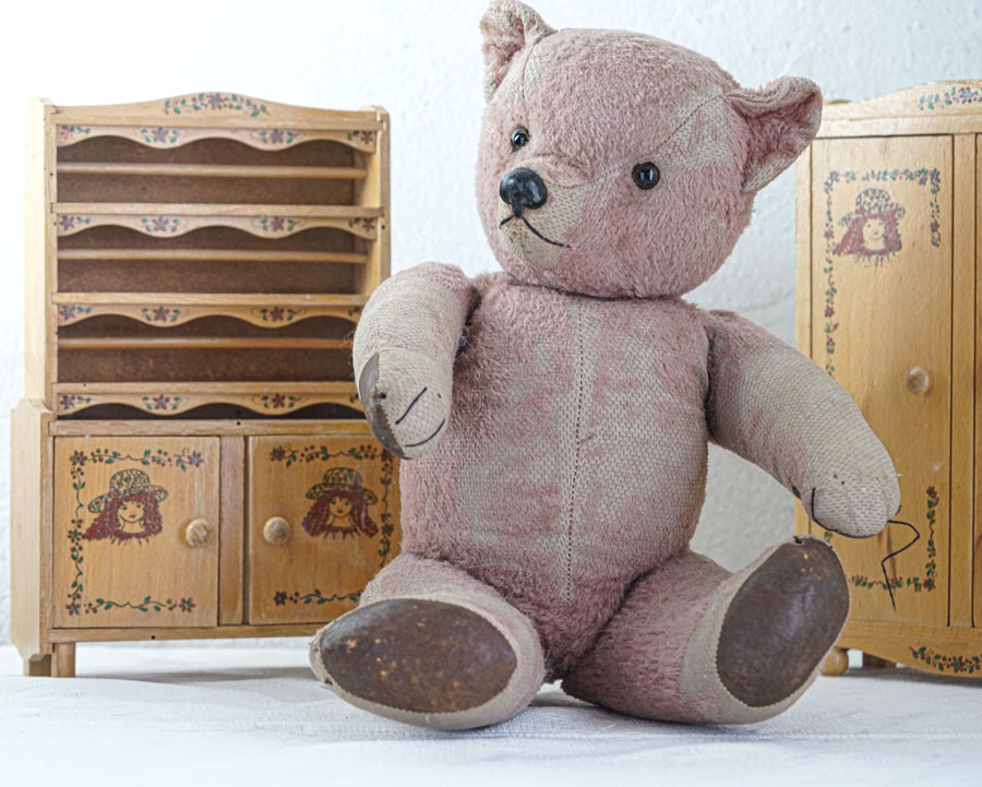 フランスアンティークレアなピンクの大きなベア54cm gt-985の通販