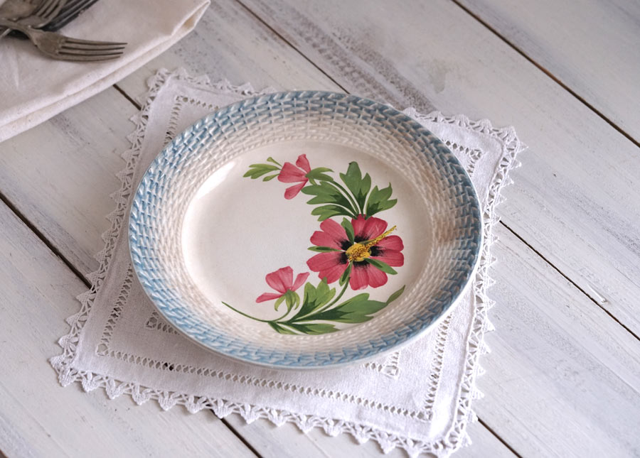 フランスアンティークサンタマンSt-Amandの デザート皿W20cm gc-1099の