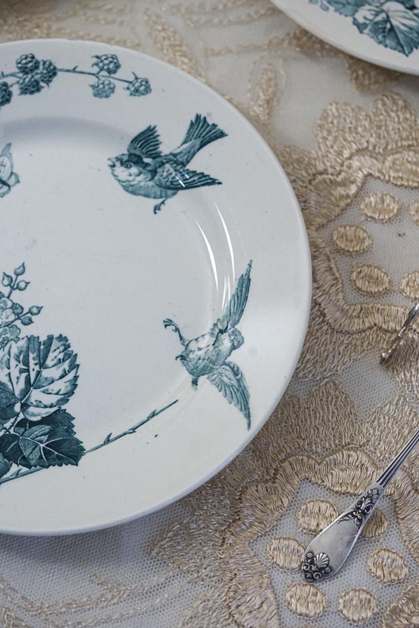 アンティークリュネヴィルK&G ロンスLuneville ronce平皿21.5×2.2cm gc