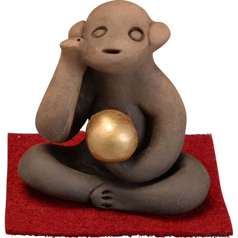 幸運猿【もっこす猿窯元】-6055-民芸品・工芸品