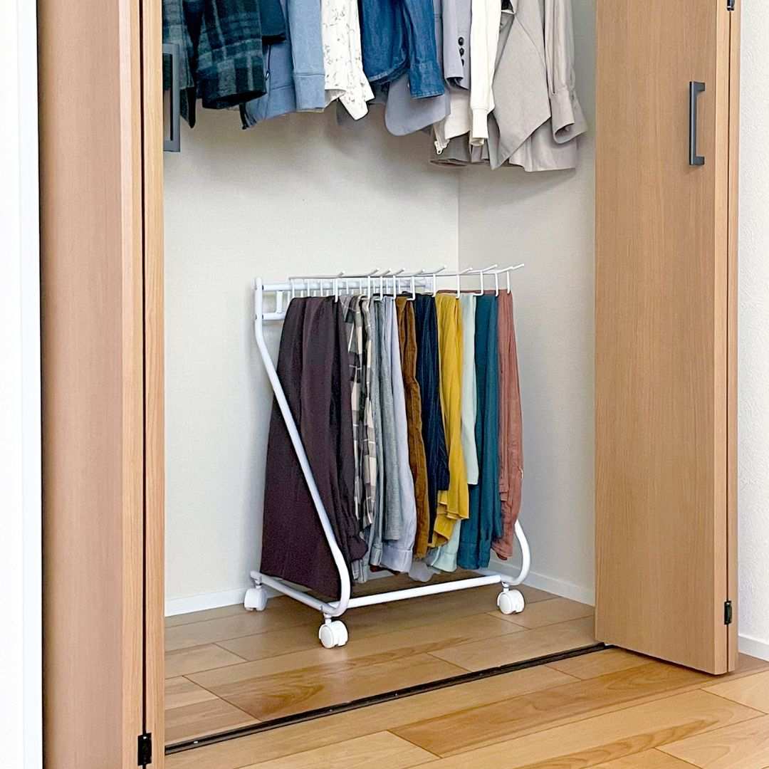 bws SELECTION】 スラックスハンガー 10本掛け ホワイト｜寝室