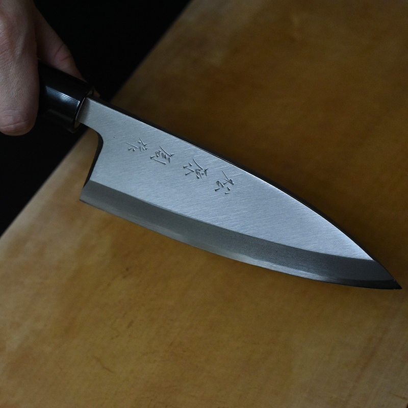 松原包丁　黒打ち両出刃包丁　刃渡り15センチ 田中鎌工業<br>松原包丁 片出刃包丁 | 包丁・まな板 | kuriya