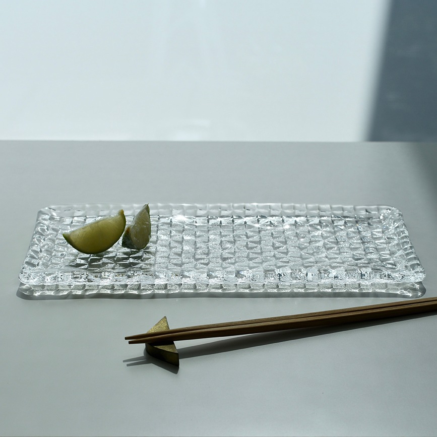 チッちょリーナ　sghr グリッド プレート７枚 皿 食器 タンクリア Sghrスガハラのgrid plate(グリッドプレート)ガラスの角皿