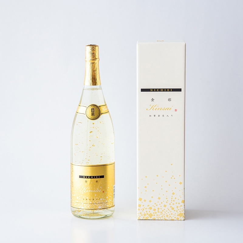 日榮 加賀金箔入 金彩 純米酒 1800ml-金沢中村酒造オンラインショップ