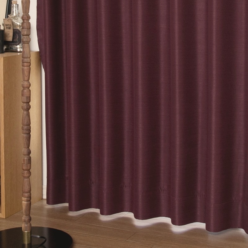 防炎＞生地の厚みと光沢感が魅力の遮光1級無地カーテン【ニュー