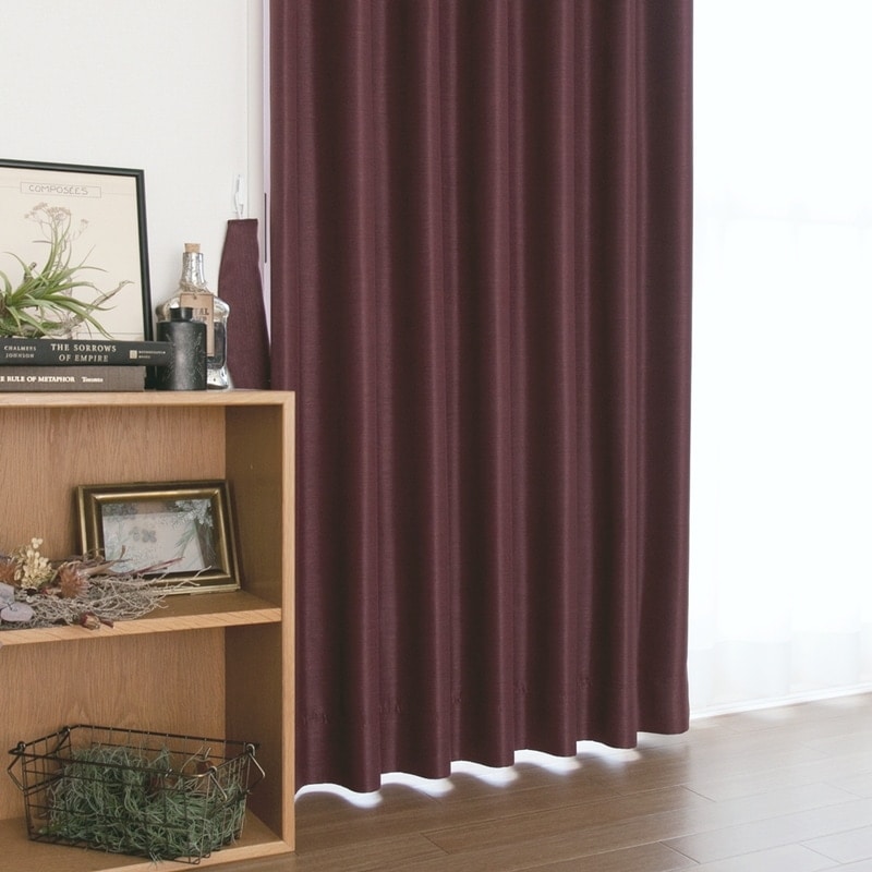 防炎＞生地の厚みと光沢感が魅力の遮光1級無地カーテン【ニュー