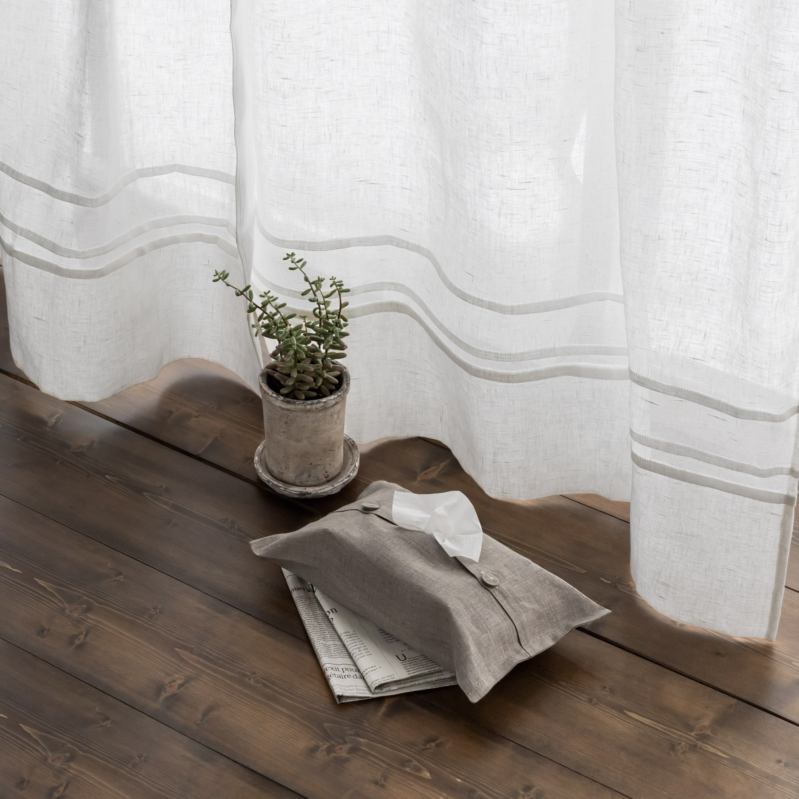 ティッシュボックスカバー _ スレッドボタン