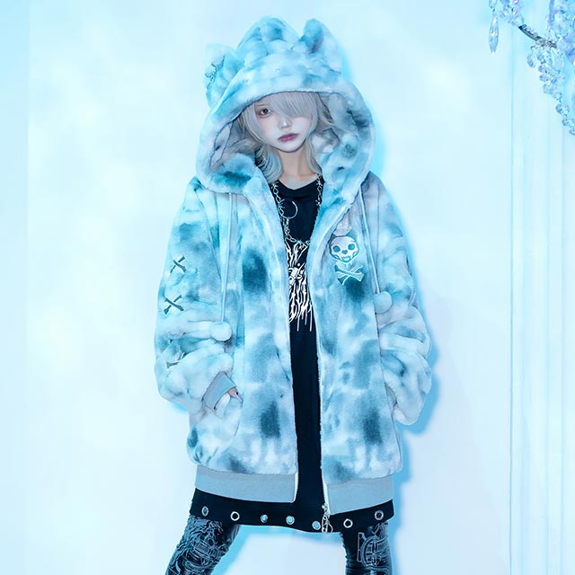 猫耳スカルキャットファーブルゾン【MYSTIC PURPLE】｜LISTEN FLAVOR