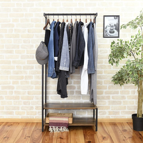 インダストリアル ハンガーラック 幅76 奥行46 高さ160 ダブル