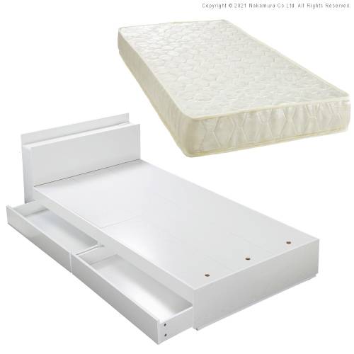 収納付きベッド シングル マットレスセット 幅105.5×奥行218.5×高さ