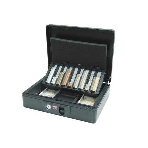 手提金庫 シリンダー錠 幅300×奥行230×高さ89mm セキュリティボックス