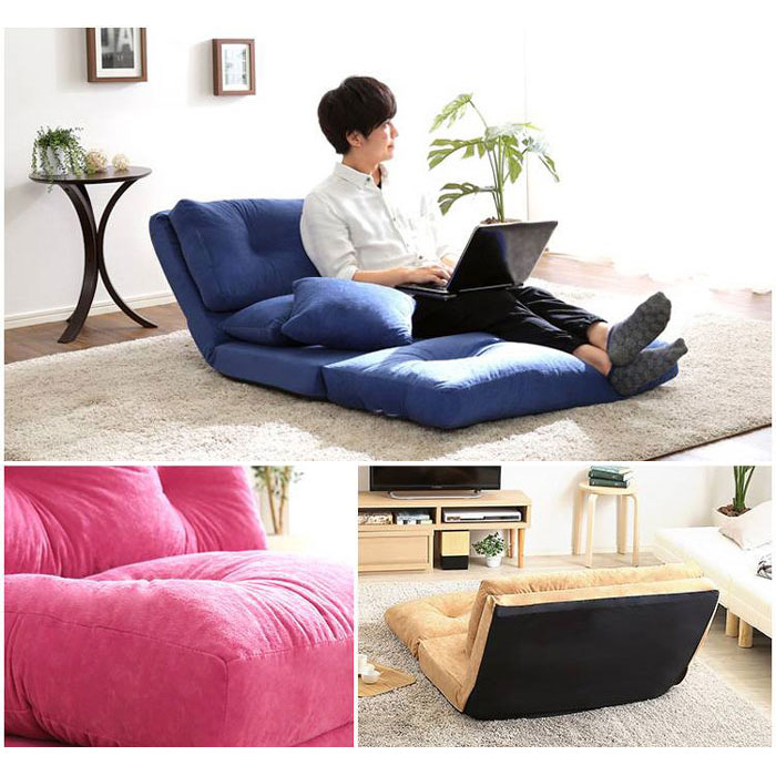 3way ローソファ 幅90cm 1人掛け 日本製 リクライニング ソファベッド