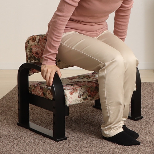 座椅子 花柄 高さ調節 高座椅子 座敷椅子 83-939（商品番号：47-83-939