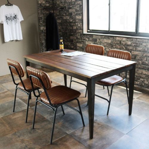 ダイニングチェア カフェチェア 椅子 アイアン脚 レザー RLC320（商品