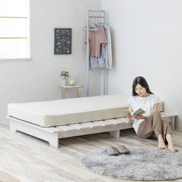 すのこベッド ダブル 幅140cm 耐荷重約200kg 天然木 ZLFSH-101-D（商品