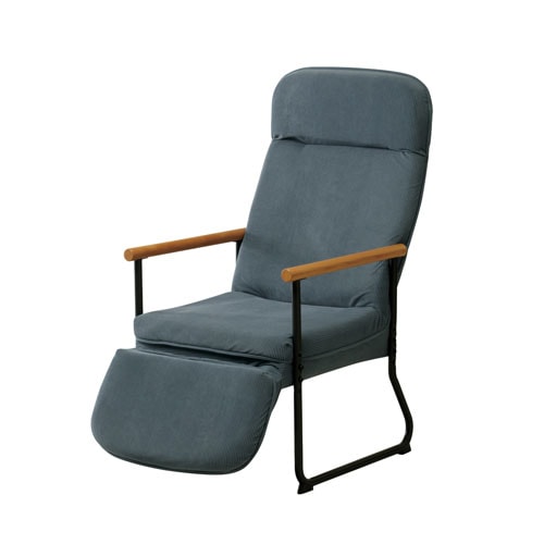 リクライニングチェア フット付 幅550×奥行675mm ベージュ サックス