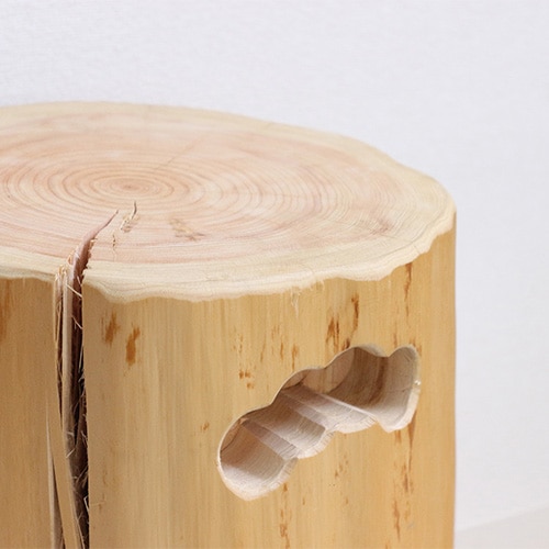 スツール 無垢材 丸太 ウッドスツール 木製スツール 63112（商品番号