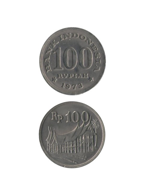 レザークラフト金具のコイン / インドネシア / 100ルピア / 伝統住居