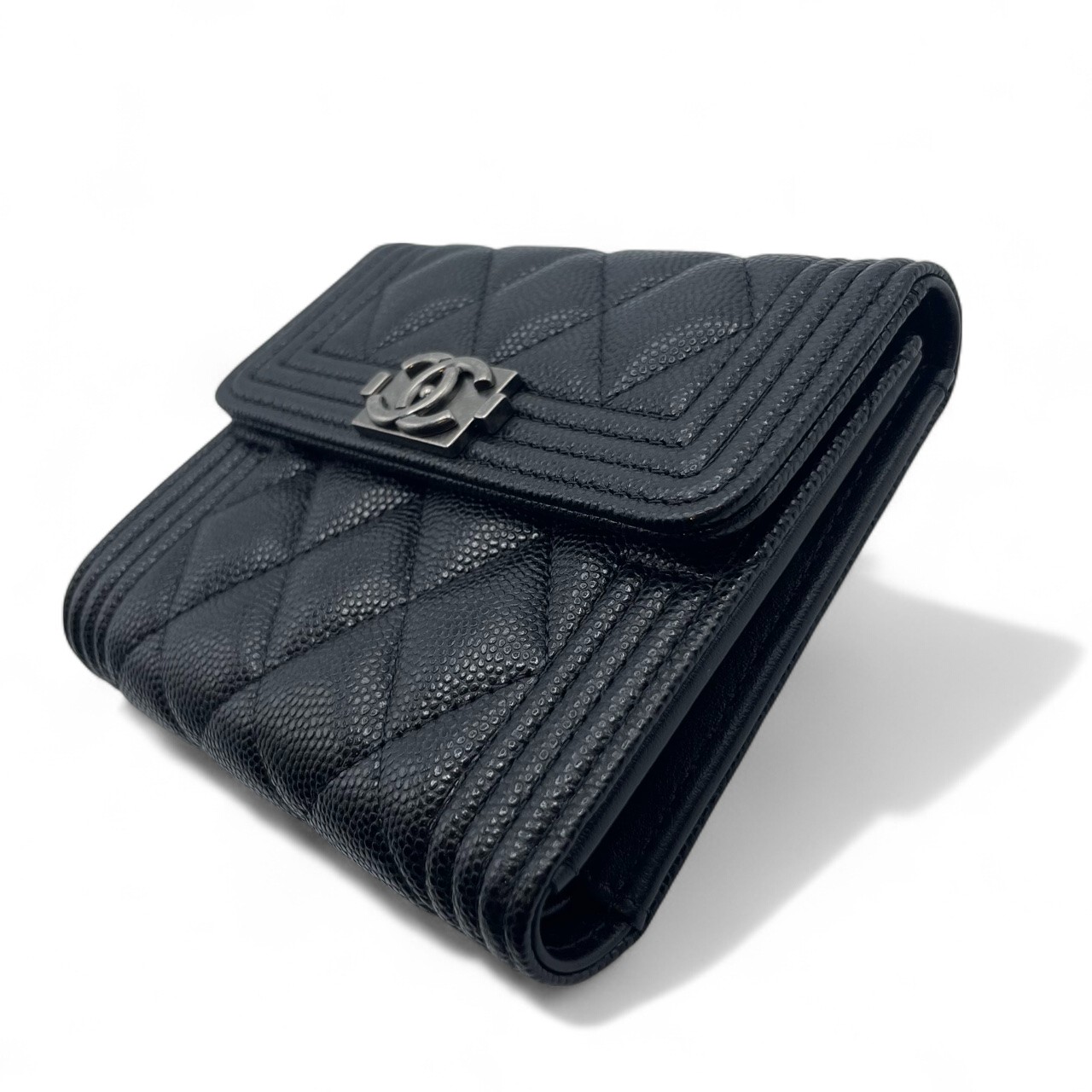 シャネル ボーイシャネル スモール フラップ ウォレット ブラック