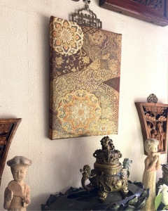 竹製 二段式バスケット アンティークレッド | シノワズリ シノワズリー