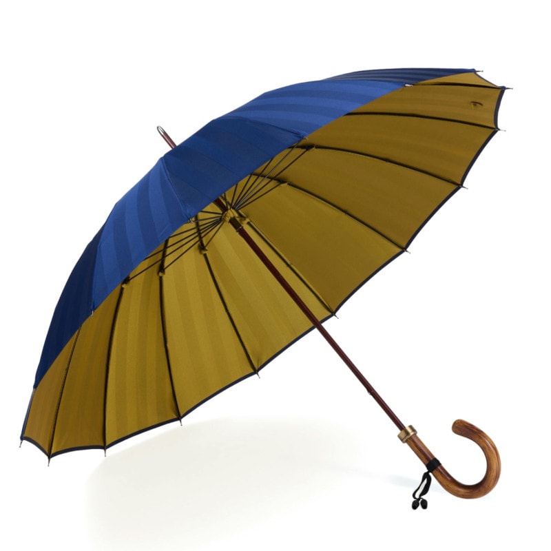 メンズ雨傘】シャドウ-アイビーグリーン×オレンジ｜トンボ洋傘前原光榮