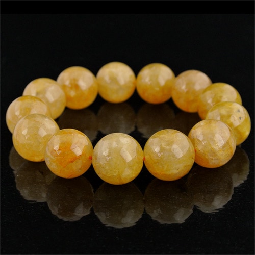 証明書付ヒマラヤゴールドアゼツライト 丸玉ブレスレット 15mm