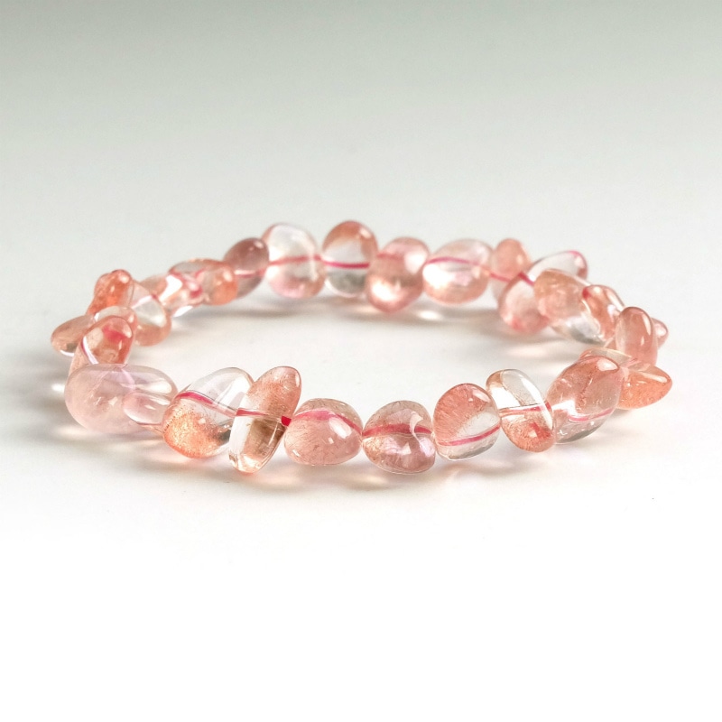 希少石 ストロベリークォーツブレスレット （鑑別書付） 8mm｜マライカ