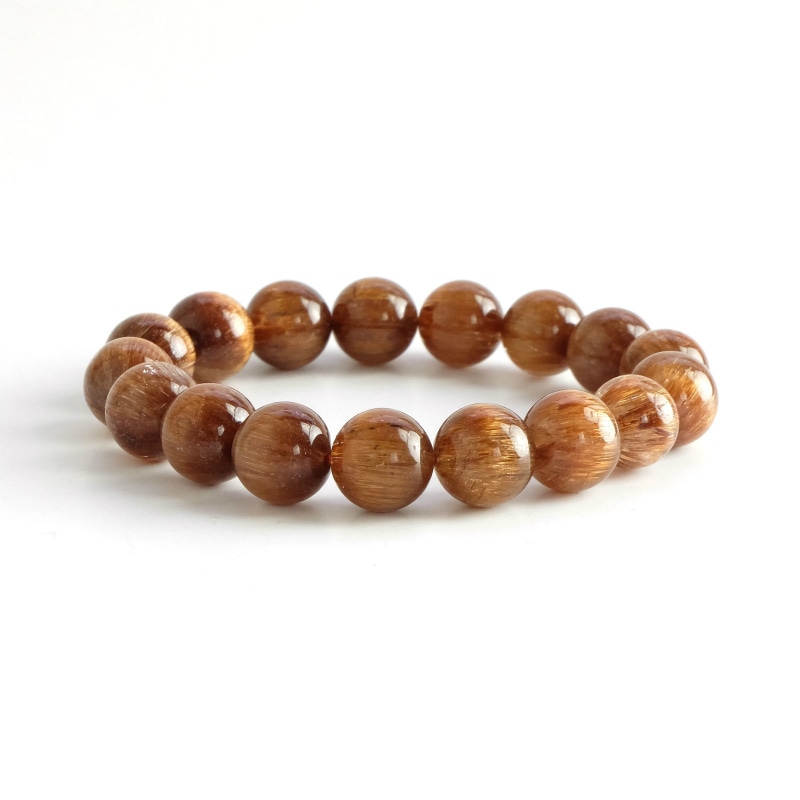 キャッツアイルチル丸玉ブレスレット 15mm｜マライカ公式通販