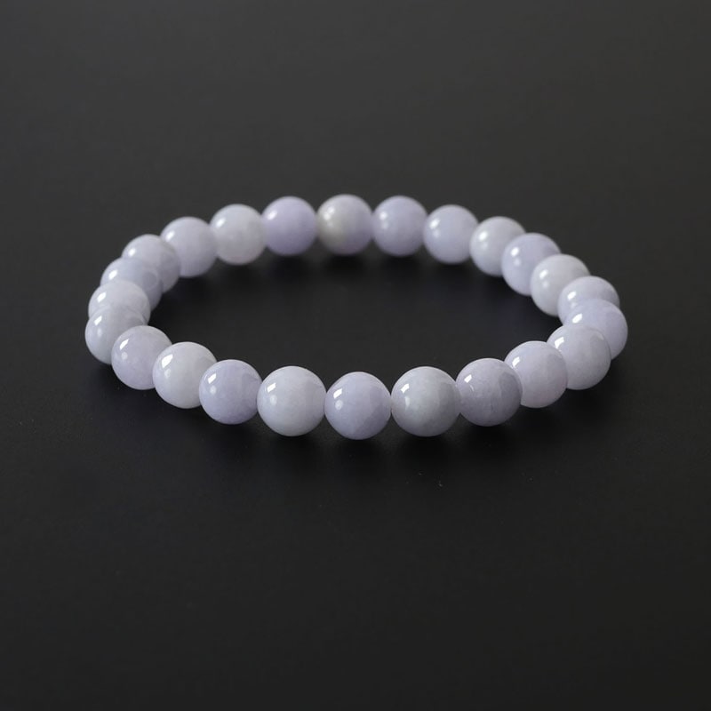 ミャンマー産ラベンダー翡翠ブレスレット（鑑別書付） 8mm｜マライカ