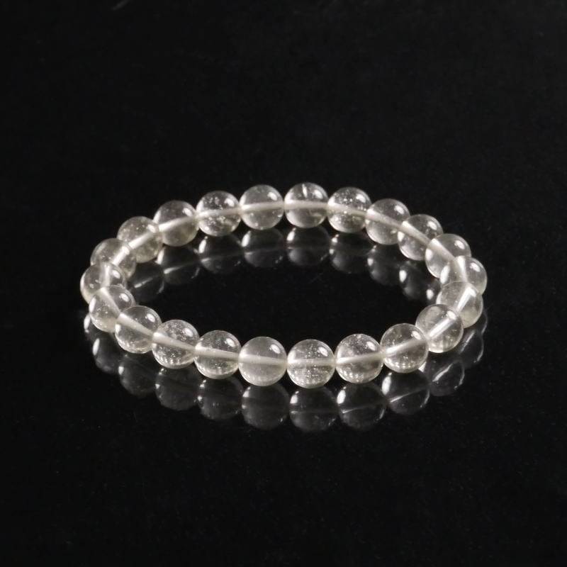希少石 リビアングラス丸玉ブレスレット（鑑別書付） 9mm｜マライカ
