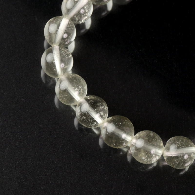 希少石 リビアングラス丸玉ブレスレット（鑑別書付） 9mm｜マライカ