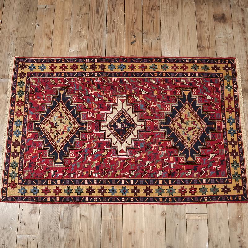 オールドスマックキリム 195cm×124cm ラグマット ペルシャ｜マライカ