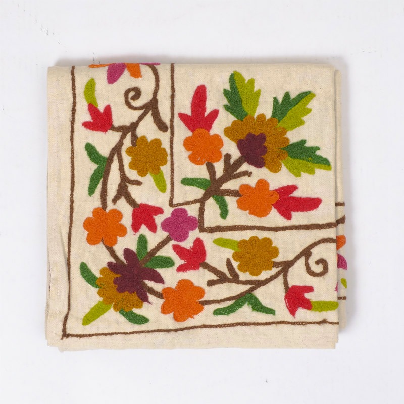 カシミール刺繍マルチクロス 110cm×110cm｜マライカ公式通販